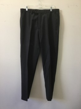 Mens, Suit, Pants, GREG NORMAN, Black, Wool, Synthetic, Solid, 36/32, Black