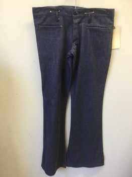 Mens, Jeans, N/L, Denim Blue, Cotton, Patent Leather, Solid, 30, 34, Flat Front, Zip Front, 2 Welt Pocket, Belt Loops,