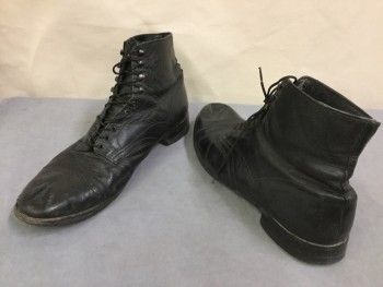 STACY ADAMS, Black, Leather, Solid, Lacing/Ties, Smooth Texture, Multiples