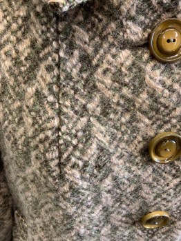 AABE, Olive Green, Champagne, Moss Green, Wool, Basket Weave, 2 Pockets, Thick Wool,  Olive Lining, Raglan Sleeves