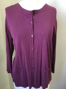 Womens, Sweater, SUSMA, Dusty Purple, Viscose, Nylon, Solid, XL, Long Sleeves, 2 Pockets,