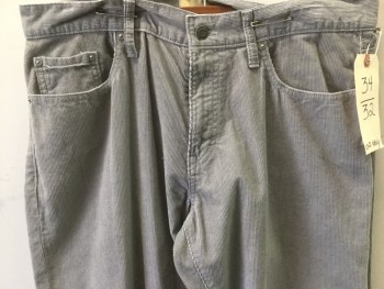 OLD NAVY, Lt Gray, Cotton, Solid, 5 + Pockets, Corduroy