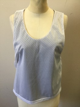 Unisex, Jersey, A4, Navy Blue, White, Polyester, Solid, S, Reversible Mesh with Open Holes Texture, One Side is Navy, Other Side is White, Sleeveless, Scoop Neck, Cropped Length **Multiples **Barcode Located Between Layers Near Side Hem