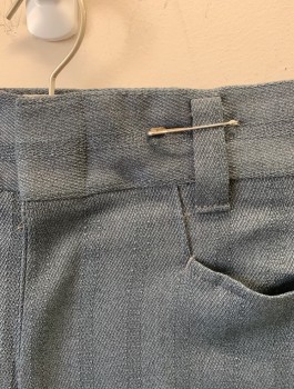 Mens, Pants, CAMPUS, Dove Gray, Wool, Solid, Stripes - Vertical , Ins:34, W:30, Flat Front, Boot Cut, Zip Fly, Belt Loops, Multiples, **Belt Loop Partially Undone in Front