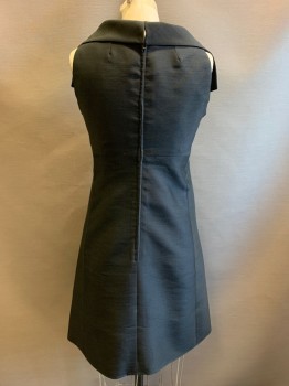 Womens, Cocktail Dress, NO LABEL, Black, Polyester, Solid, W26, B32, Sleeveless, V Neck, C.A., Front Bow, Back Zipper,