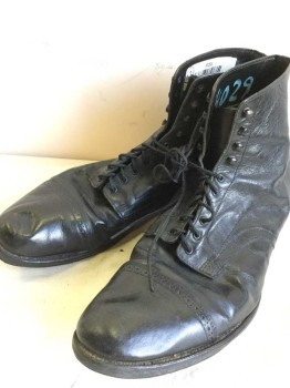 Stacy Adams, Black, Leather, Cap Toe, Lace Up,