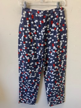 Womens, Jeans, DUTCHMAID, Denim Blue, Red, White, Cotton, Solid, Floral, W24, Zipper Size, Pleats, High Waisted, Side Pockets **Stain on Crotch