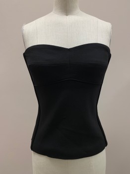Womens, Top, MARCIANO, Black, Polyester, Solid, 2, Strapless, Sweetheart Neckline, Boning, Side Zipper,