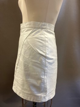 Womens, Skirt, WILSONS, W:29, White Leather Mini, V Shaped Detail Front/Back, Waistband,  Back Zip, 2 Pckts, Scuff In Front, Lined
