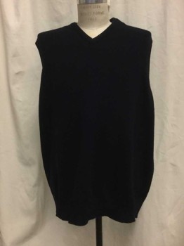 Womens, Sweater, CORDINGS, Navy Blue, Wool, Solid, CH 50, Navy Knit, V-neck,