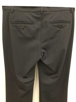 Womens, Slacks, THEORY, Espresso Brown, Wool, Polyester, Solid, 2, Low Rise, Belt Loops, 4 Pockets, Flared
