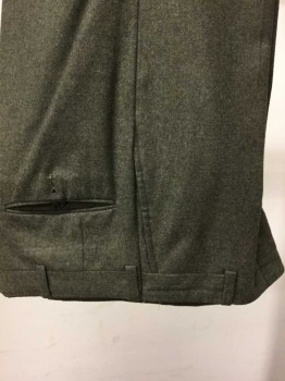 GIVENCHY, Olive Green, Wool, Solid, Flat Front, Multiples,