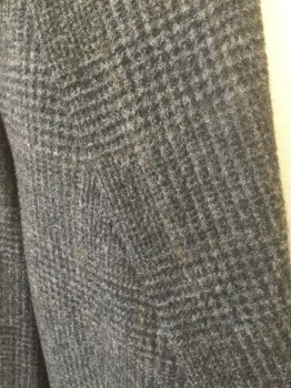 Mens, Sportcoat/Blazer, BROOKS BROTHERS, Gray, Black, Wool, Glen Plaid, 41 R, Notched Lapel, 2 Button Front, Pocket Flaps