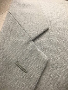 Mens, Suit, Jacket, MARIO ROSSI, Dove Gray, Wool, Solid, 46L, Single Breasted, Notched Lapel, 3 Buttons, 3 Pockets, 1990s