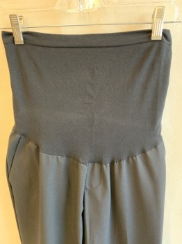 Womens, Maternity, A PEA IN THE POD, Black, Polyester, Viscose, Solid, M, Maternity, Extended Black High Waist, 4 Pockets