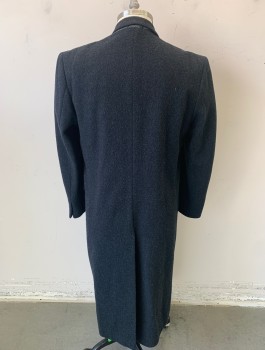Mens, Coat, WARREN SCOTT, Charcoal Gray, Wool, Solid, 40L, Thick Wool, Double Breasted, Peaked Lapel, 2 Pockets with Flaps
