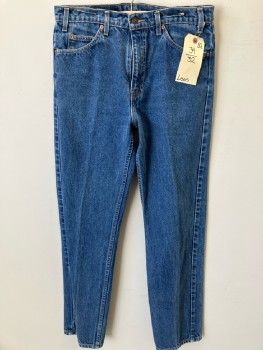 Mens, Jeans, LEVI'S, 34/32, Blue with Slight Fade, Cotton Denim, "505" 5 Pckts, Straight Leg