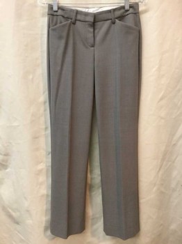 Womens, Suit, Pants, THEORY, Taupe, Wool, Synthetic, Heathered, 0, Heather Taupe