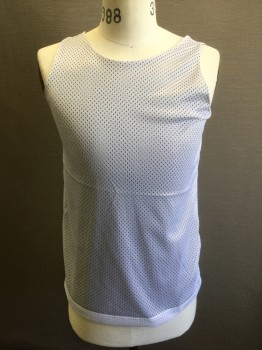 Unisex, Jersey, A4, Navy Blue, White, Polyester, Solid, XS, Reversible Mesh with Open Holes Texture, One Side is Navy, Other Side is White, Sleeveless, Scoop Neck, **Multiples **Barcode Located Between Layers Near Side Hem