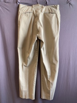 Mens, Casual Pants, Edwards, Tan Brown, Polyester, Cotton, Solid, 31, 34, Zip Front, Belt Loops, 4 Pockets,