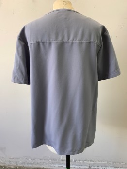 JAANU, Gray, Polyester, Rayon, Pullover, V-neck, Short Sleeves, 1 Chest Zip Pocket