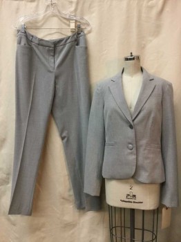 CALVIN KLEIN, Heather Gray, Synthetic, Spandex, Heathered, Notched Lapel, 2 Buttons,  3  Pockets