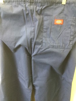 DICKIES, Navy Blue, Polyester, Cotton, Solid, Drawstring Waist, 1 Pocket in Rear,