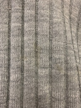 Mens, Vest, CLASSICS, Heather Gray, Synthetic, Wool, Solid, M, Ribbed, V-neck, Faint Stain See Detail Photo,