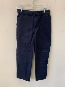 Childrens, Pants, REAL SCHOOL, Navy Blue, Cotton, Polyester, Solid, 14, Flat Front, Zip Fly, 4 Pockets, Belt Loops
