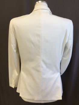 Mens, Sportcoat/Blazer, ZARA, Off White, Viscose, Polyester, Fish Scales, 42S, Notched Lapel, Single Breasted, 2 Button Front, 3 Pockets, Long Sleeves, 2 Slit Back Hem, Off White Lining