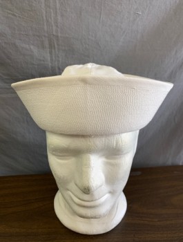 Unisex, Hat, Military Uniform, N/L, White, Cotton, Solid, 7 1/4, Navy Sailor Gob Hat / Dixie Cup Hat, Canvas, Upright Brim