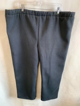 MTO, Charcoal Gray, Synthetic, Solid, Textured Fabric, Drawstring Waist, Piping At Knee