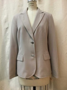 CALVIN KLEIN, Beige, Polyester, Rayon, Solid, Beige, Peaked Lapel, 2 Buttons,