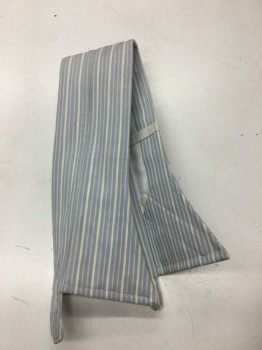 Mens, 1930s Vintage, Piece 3, FERY , Lt Gray, Lt Blue, White, Cotton, Stripes - Vertical , Collar - **Comes with 2 Pairs of Non-Coded Detachable French Cuffs (4 Individual Cuffs Total)
