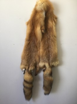 Womens, Fur, N/L, Brown, Rust Orange, White, Fur, Red Foxes - Full Body with Tail and Legs, Very Rare, Vintage **Barcode Located in Small Side Pocket Next to Fox Paw