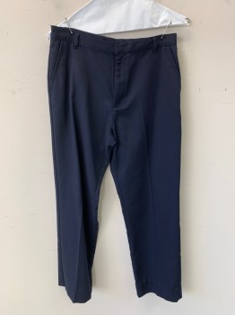 Childrens, Pants, GEORGE, Navy Blue, Polyester, Viscose, Solid, 29/24, Flat Front, Zip Fly, 2 Pockets, Belt Loops, 13/14 Years