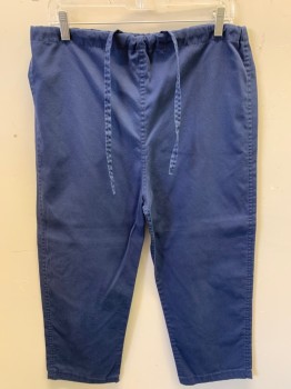 LANDAU, Navy Blue, Poly/Cotton, Solid, Drawstring Waist, 1 Rear Pocket