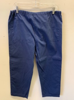 LANDAU, Navy Blue, Poly/Cotton, Solid, Drawstring Waist, 1 Rear Pocket