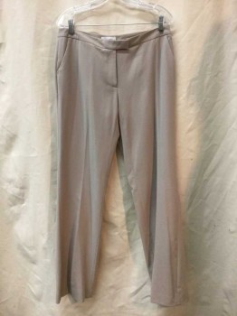 Womens, Suit, Pants, CALVIN KLEIN, Beige, Polyester, Rayon, Solid, 8, Beige