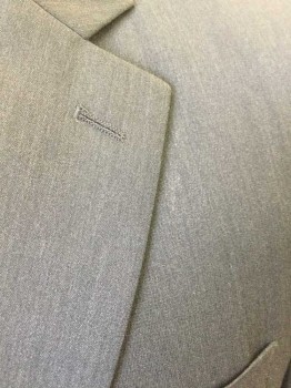 DKNY, Dk Gray, Wool, Solid, Single Breasted, Collar Attached, Notched Lapel, 3 Pockets, 2 Buttons, Small Smudge Near Notch Lapel (See Photo)