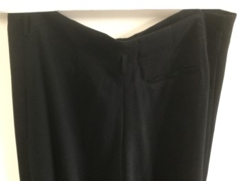 Womens, Slacks, ANNE FONTAINE, Black, Synthetic, Solid, W34, 16, In34, Flat Front, No Waistband, 2 Side Pockets, Back Belt Loops, Back Pocket
