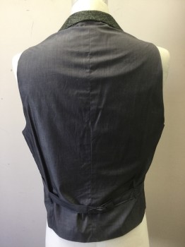 MTO, Green, Gray, Black, Wool, Cotton, Mottled, Button Front, Shawl Collar, 2 Pockets, Solid Gray Cotton Back with Self Back Belt