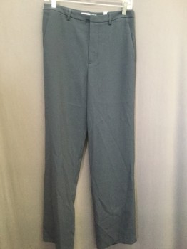 Womens, Slacks, VINCE, Midnight Blue, Polyester, Solid, 4, Flat Front, High Waisted, Back Flap Pockets with Buttons