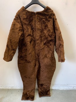 Unisex, Walkabout, MARYLEN, Brown, Synthetic, Solid, Medium, Beaver, 4 Pieces, Brown Furry Jumpsuit, Velcro Center Back, Tail Goes on First.
