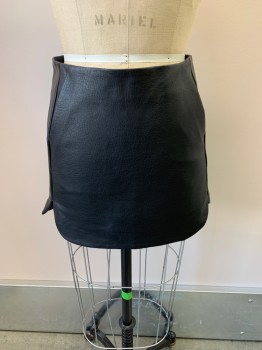 Womens, Skirt, Mini, TOP SHOP, Black, Poly/Cotton, Solid, 4, 2 Pockets, Zip Back, Faux Leather