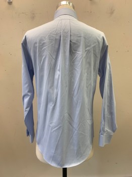Mens, Casual Shirt, BROOKS BROTHERS, Baby Blue, Cotton, Solid, 32, 15, L/S, Button Front, Collar Attached, Chest Pocket