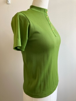 N/L, Green, Solid, CB, Faux Button Placket, S/S, Back Zip