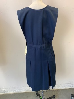 Childrens, Jumper, JOYS OF CALIFORNIA, Navy Blue, Polyester, Solid, 16, Sleeveless, Round Neck,  Drop Pleated Skirt, Side Zipper,