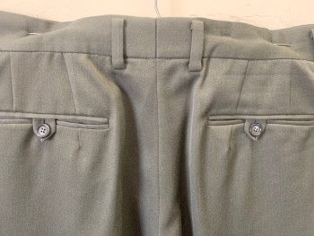 N/L, Dk Gray, Wool, Solid, Flat Front, 4 Pockets,