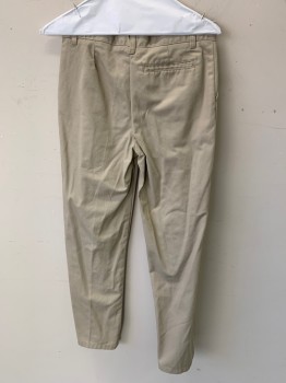 Childrens, Pants, FRENCH TOAST, Tan Brown, Cotton, Polyester, Solid, 16, Flat Front, Zip Fly, 4 Pockets, Belt Loops, Adjustable Interior Waistband